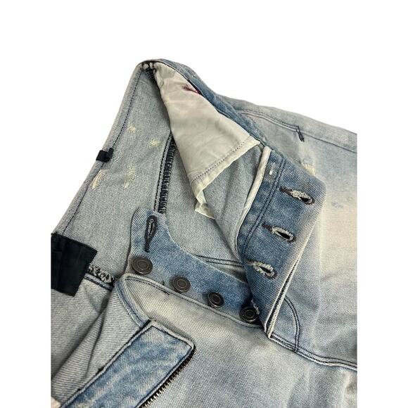 NEW ! RTA CHAPLIN WASHED TORN ZIP AROUND JEAN SIZE-27 - Picture 12 of 15